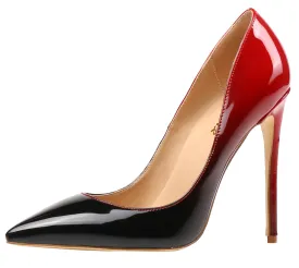 12cm Gradient Red Black Pumps Sexy Stilettos Dress Party High Heels