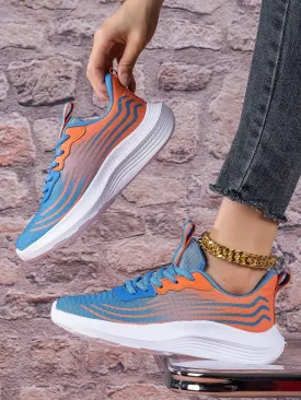 2024 New Arrival: Women's Casual Lightweight Sneakers - Blue and Orange