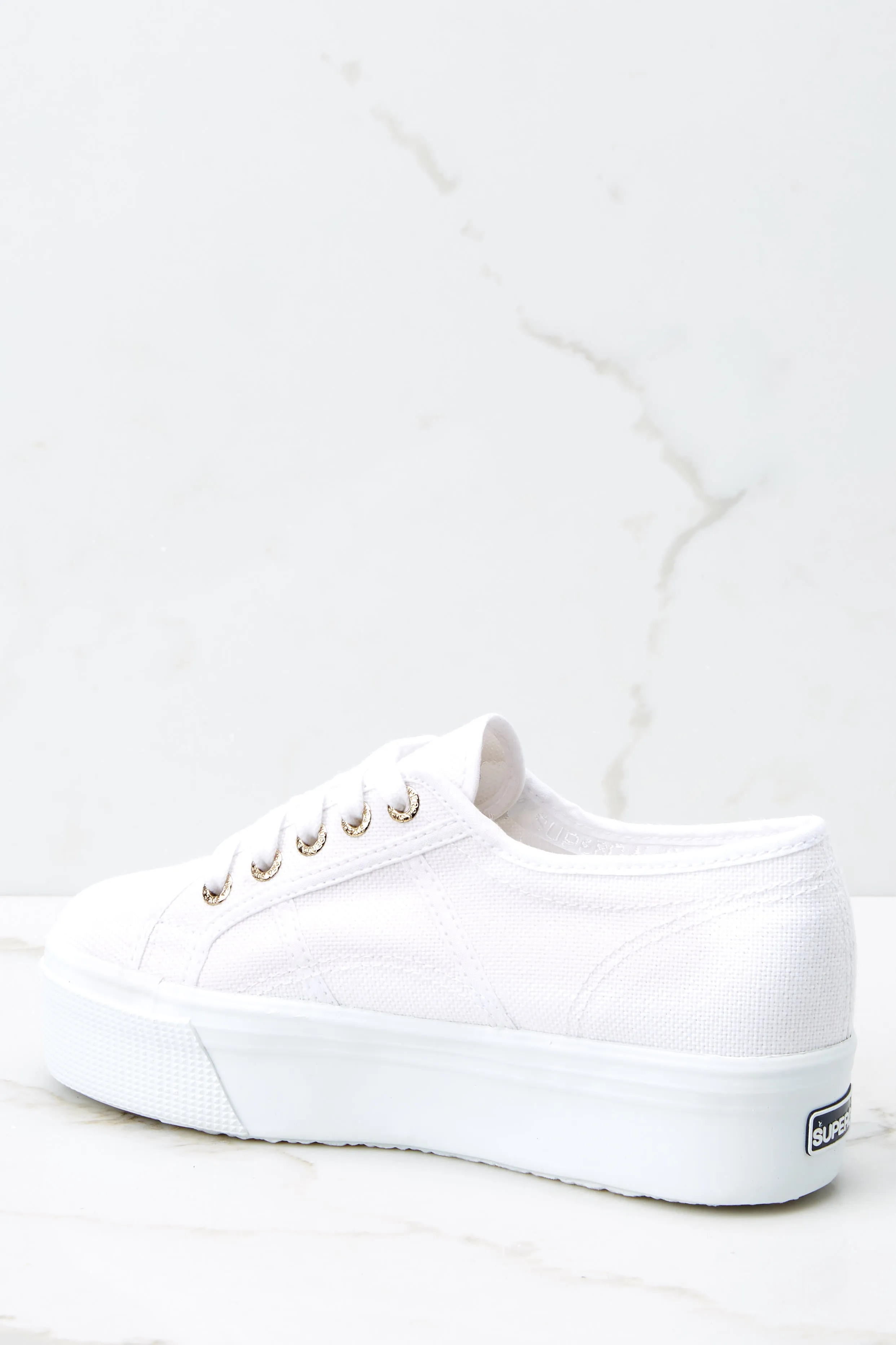 2790 Acot White And Gold Platform Sneakers