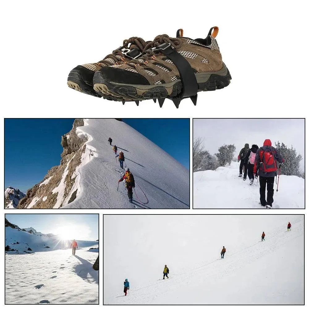 4 Tooth Crampons Outdoor Mountain Climbing Hiking Ice Ski Snow Shoes Spikes Winter Anti Slip Ice Gripper