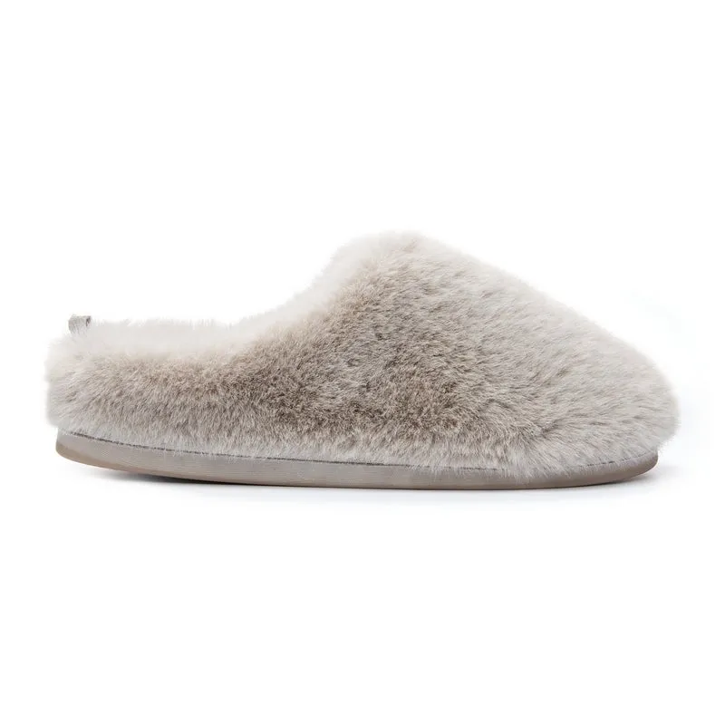 Ariana - Luxury Faux Fur Mule Slipper - Trace Grey