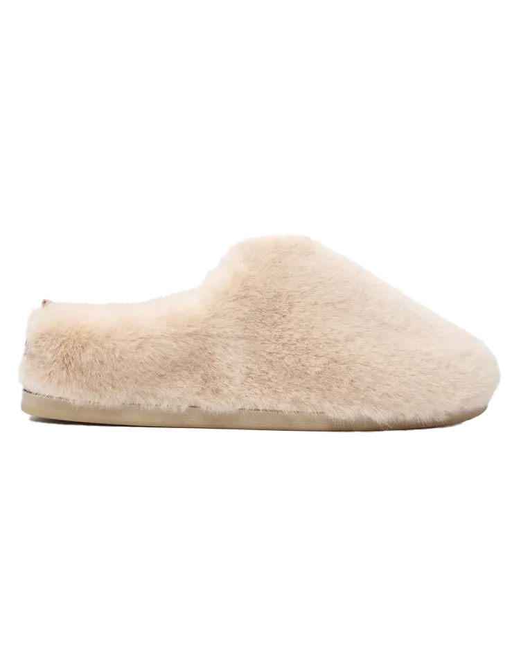 Ariana Luxury Faux Fur Mules in Gingerbread