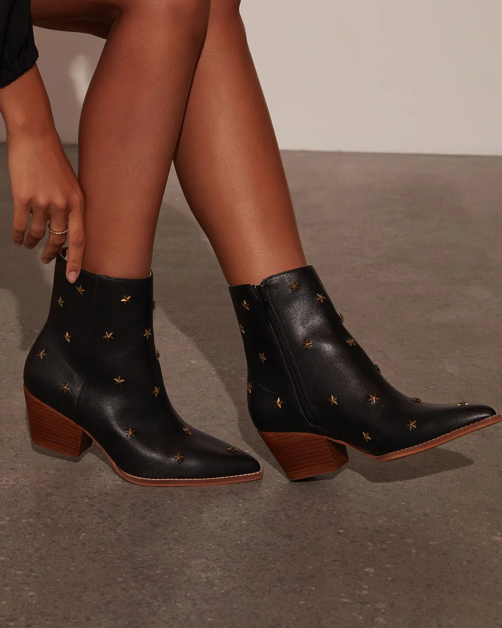 Audrie Star Studded Western Booties