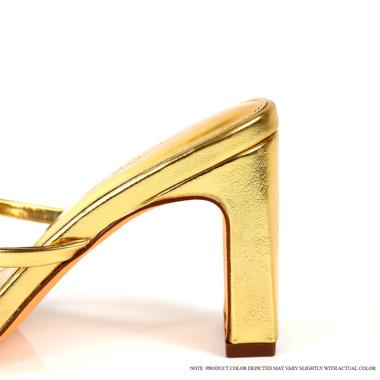 AURA-12 OPEN TOE STRAPPY HIGH HEEL SANDALS - GOLD