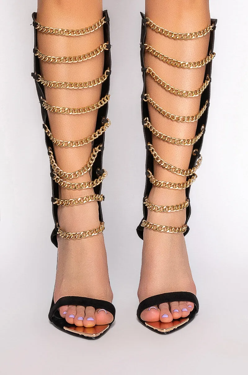 AZALEA WANG KEEP IT REAL STILETTO SANDAL IN BLACK