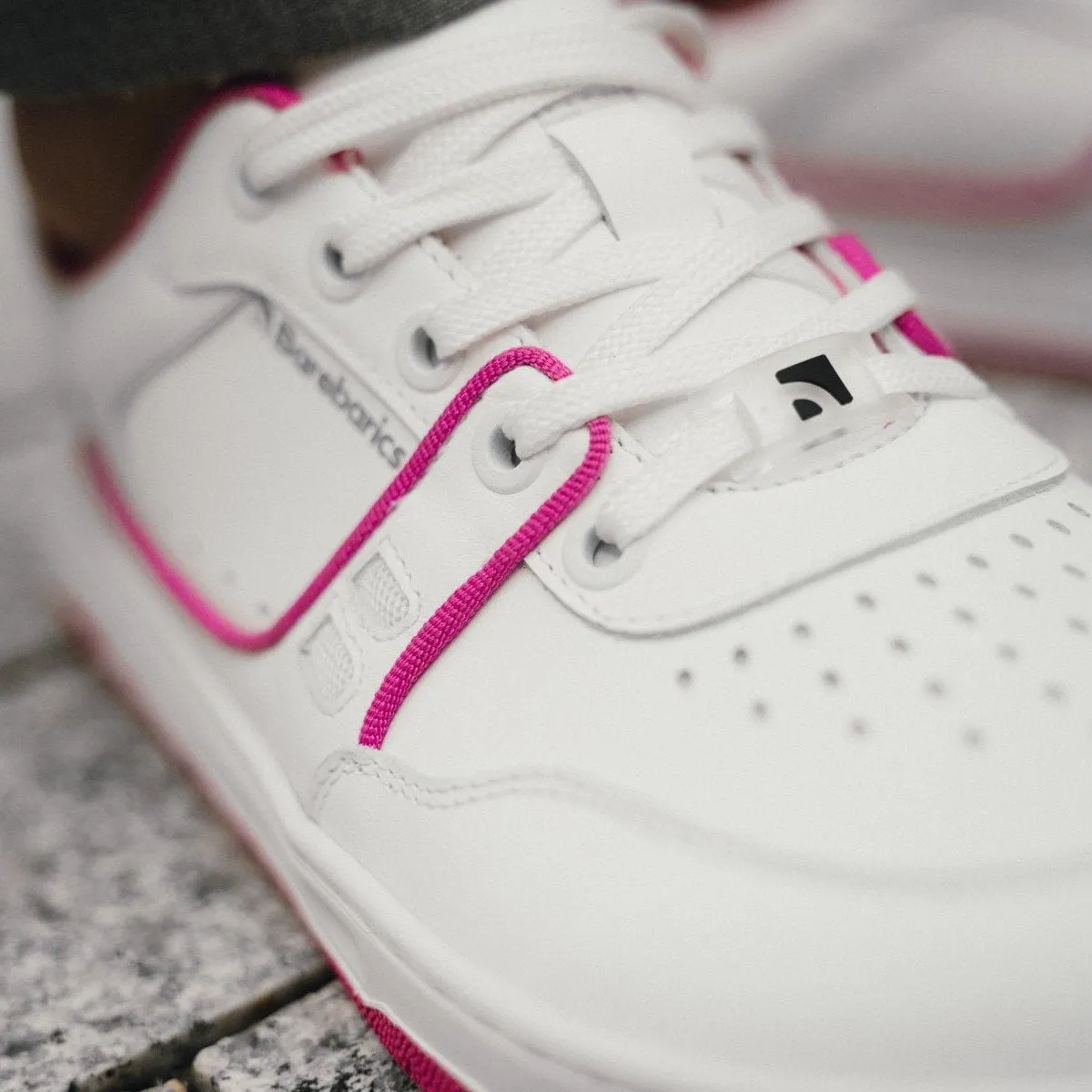 Barefoot Sneakers Barebarics Arise - White & Raspberry Pink CLEARANCE