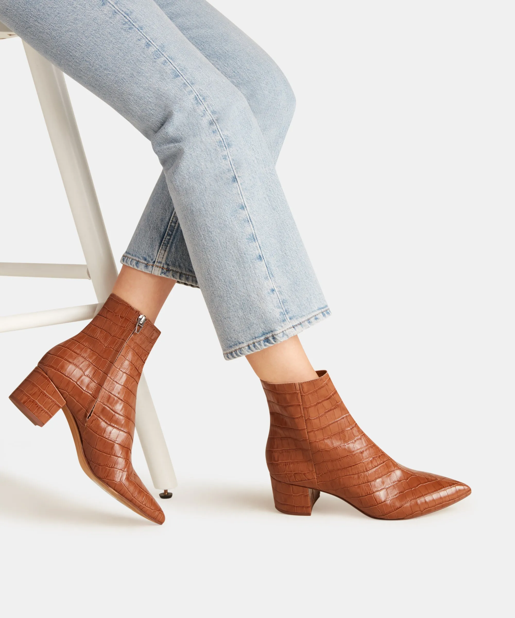 BEL BOOTIES COGNAC CROCO - re:vita