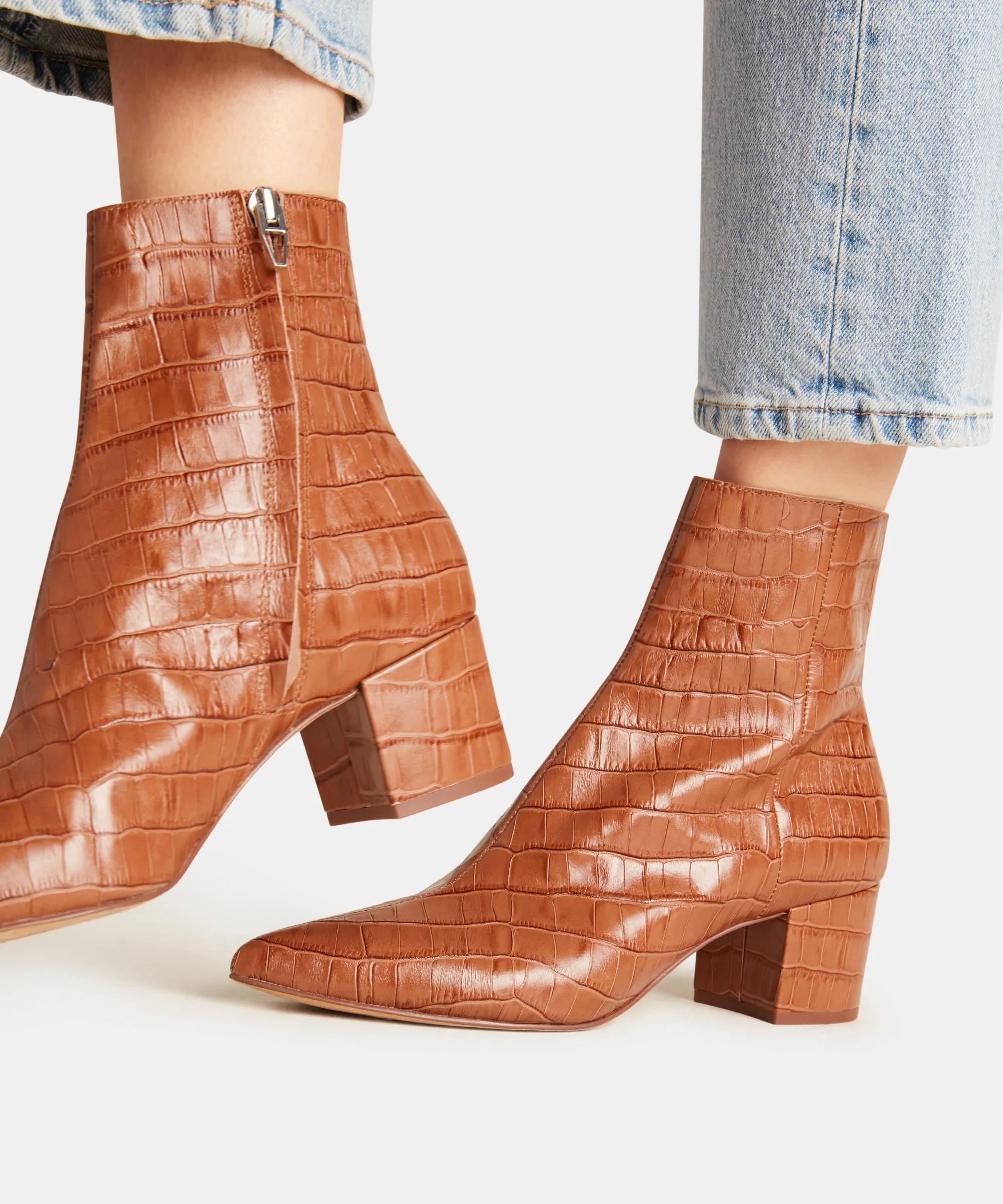 BEL BOOTIES COGNAC CROCO - re:vita