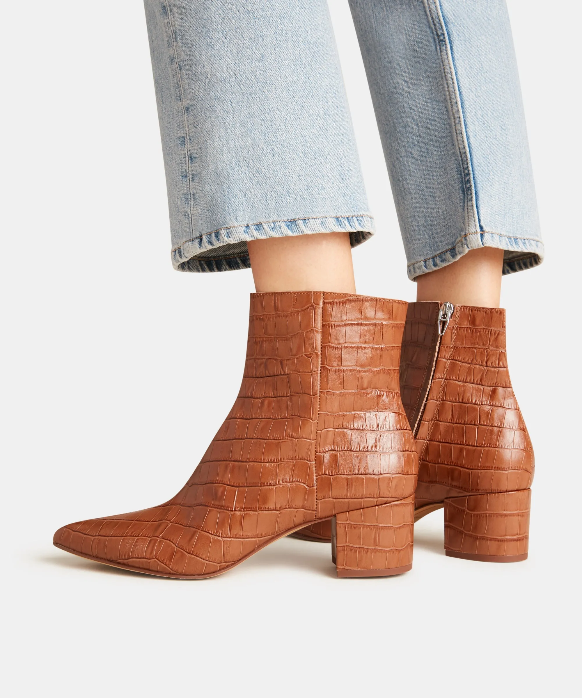 BEL BOOTIES COGNAC CROCO - re:vita