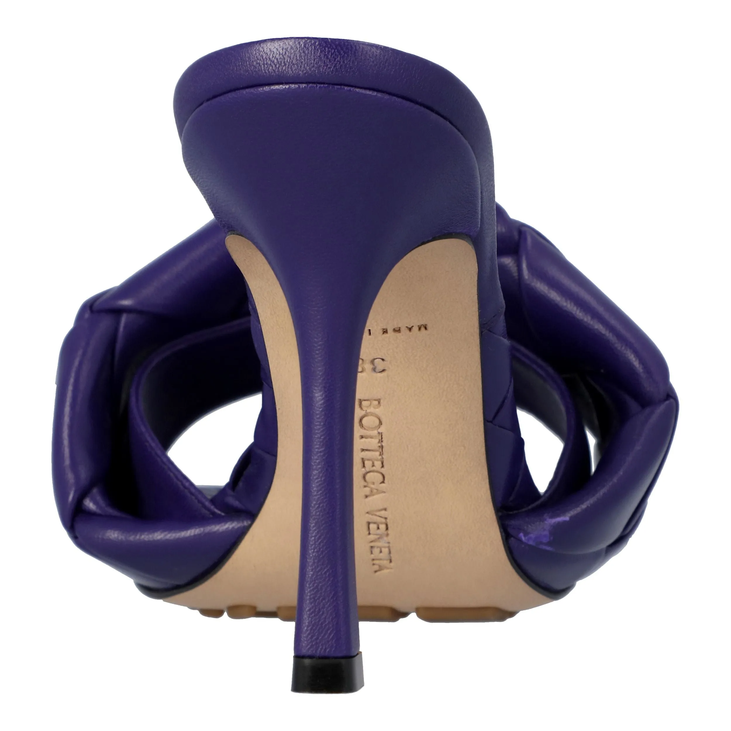 Bottega Veneta Women Lido Padded Mule in purple Lambskin