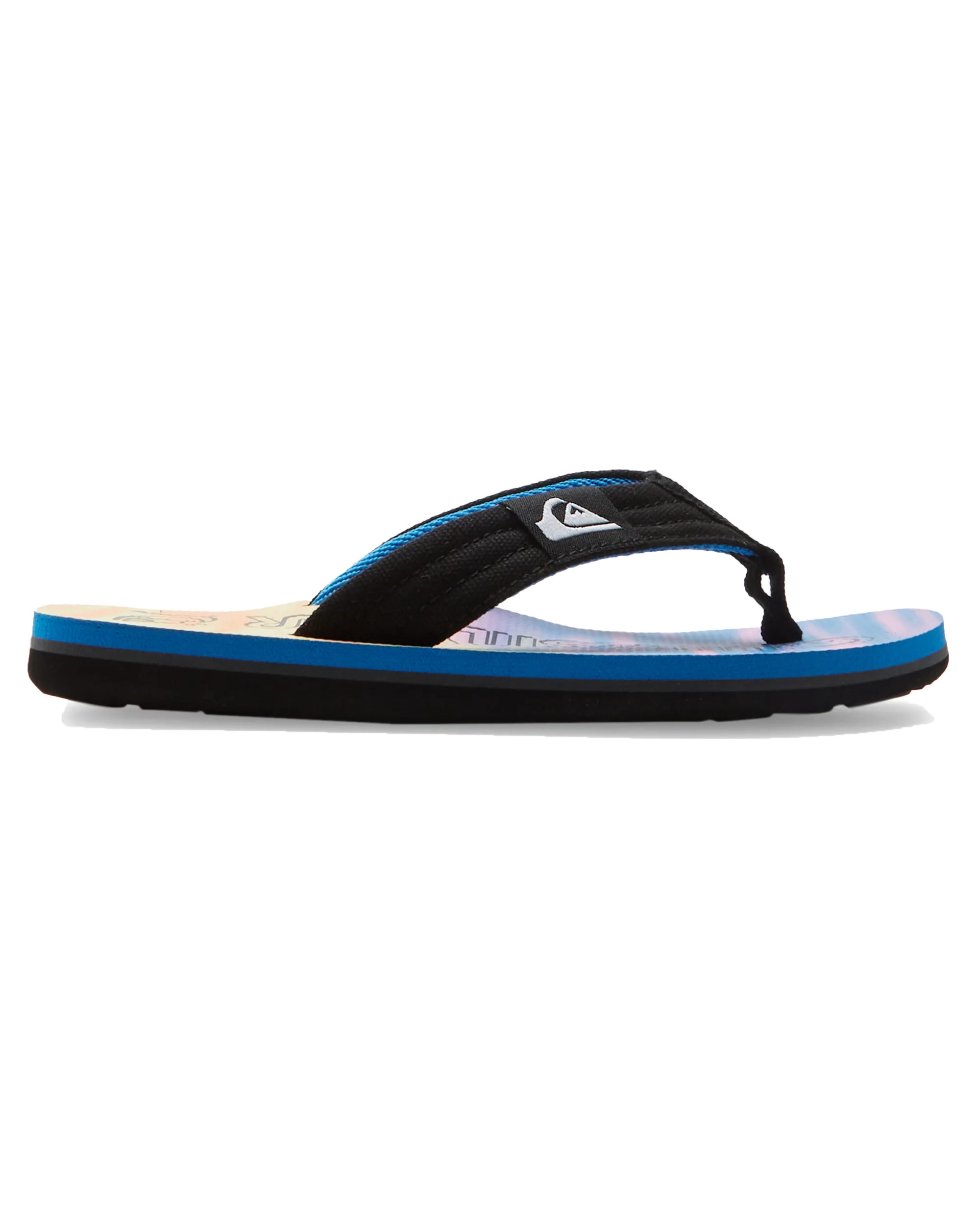 Boys Molokai Layback II Flip Flops in Black, Blue & Pink