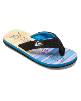 Boys Molokai Layback II Flip Flops in Black, Blue & Pink