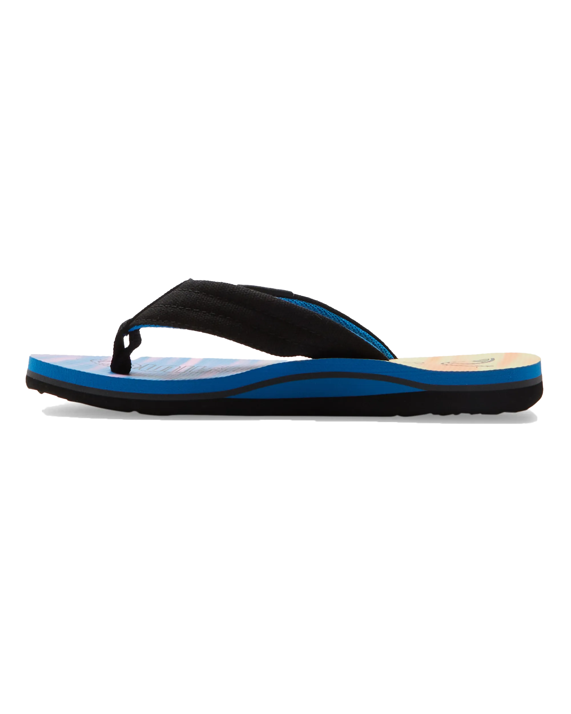 Boys Molokai Layback II Flip Flops in Black, Blue & Pink