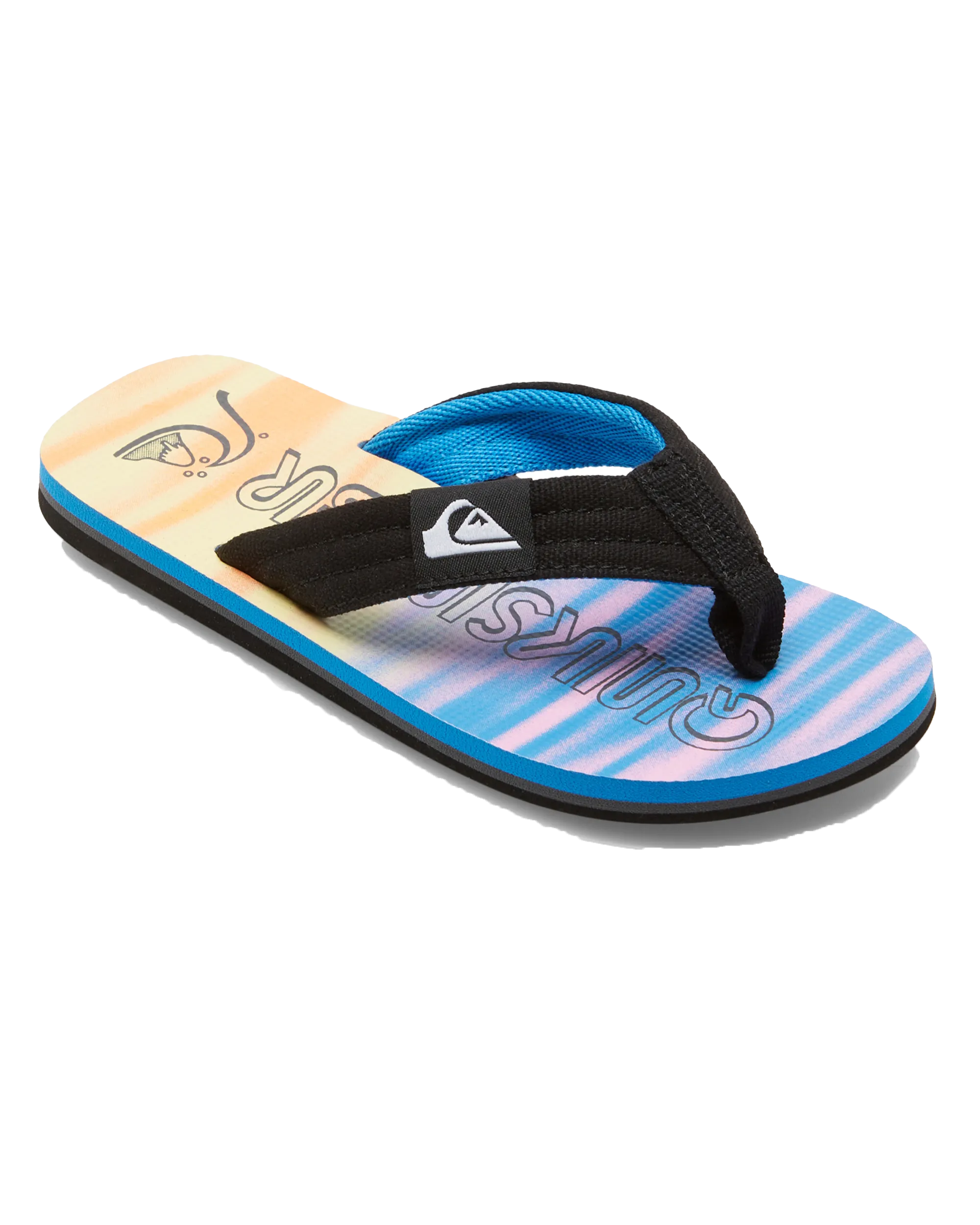 Boys Molokai Layback II Flip Flops in Black, Blue & Pink