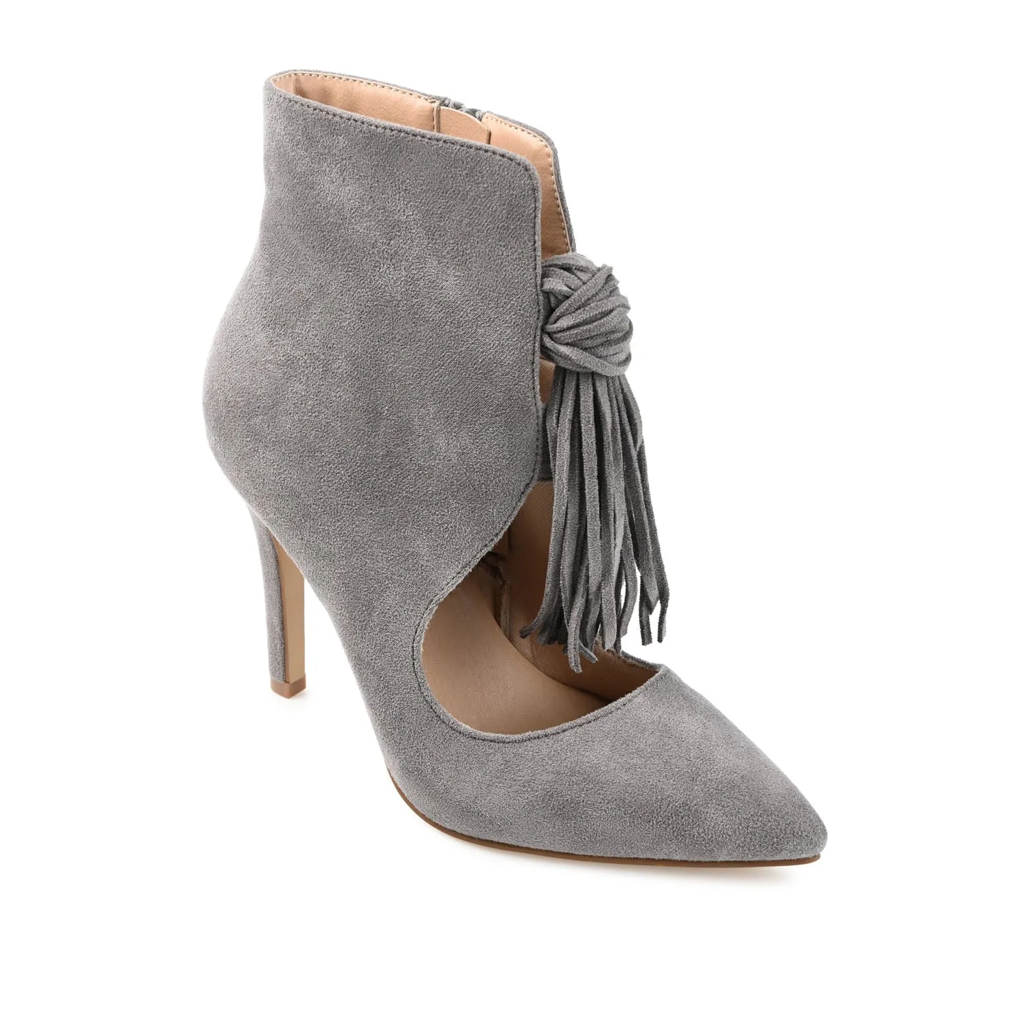 CAMERON HEELED BOOTIES IN FAUX SUEDE