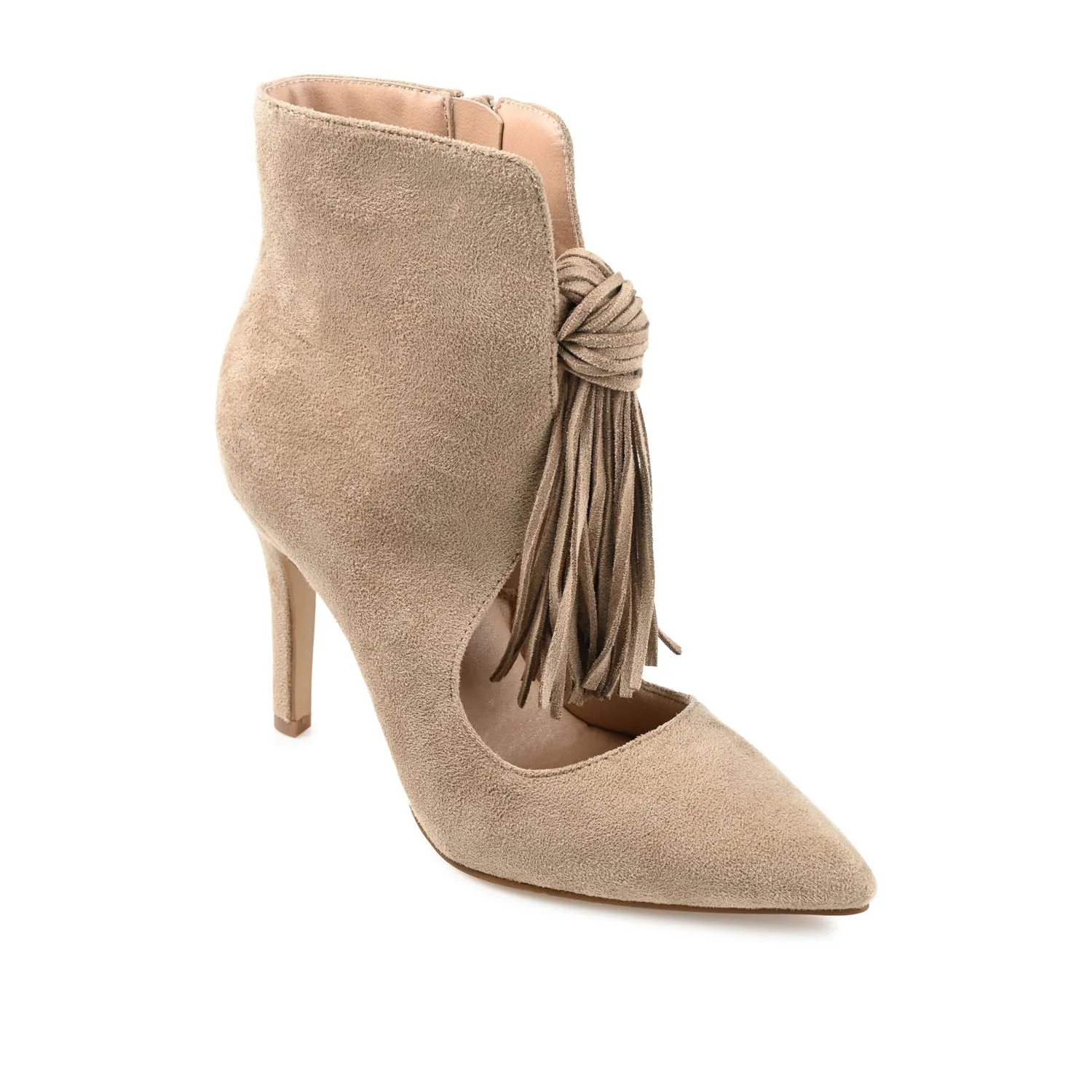 CAMERON HEELED BOOTIES IN FAUX SUEDE