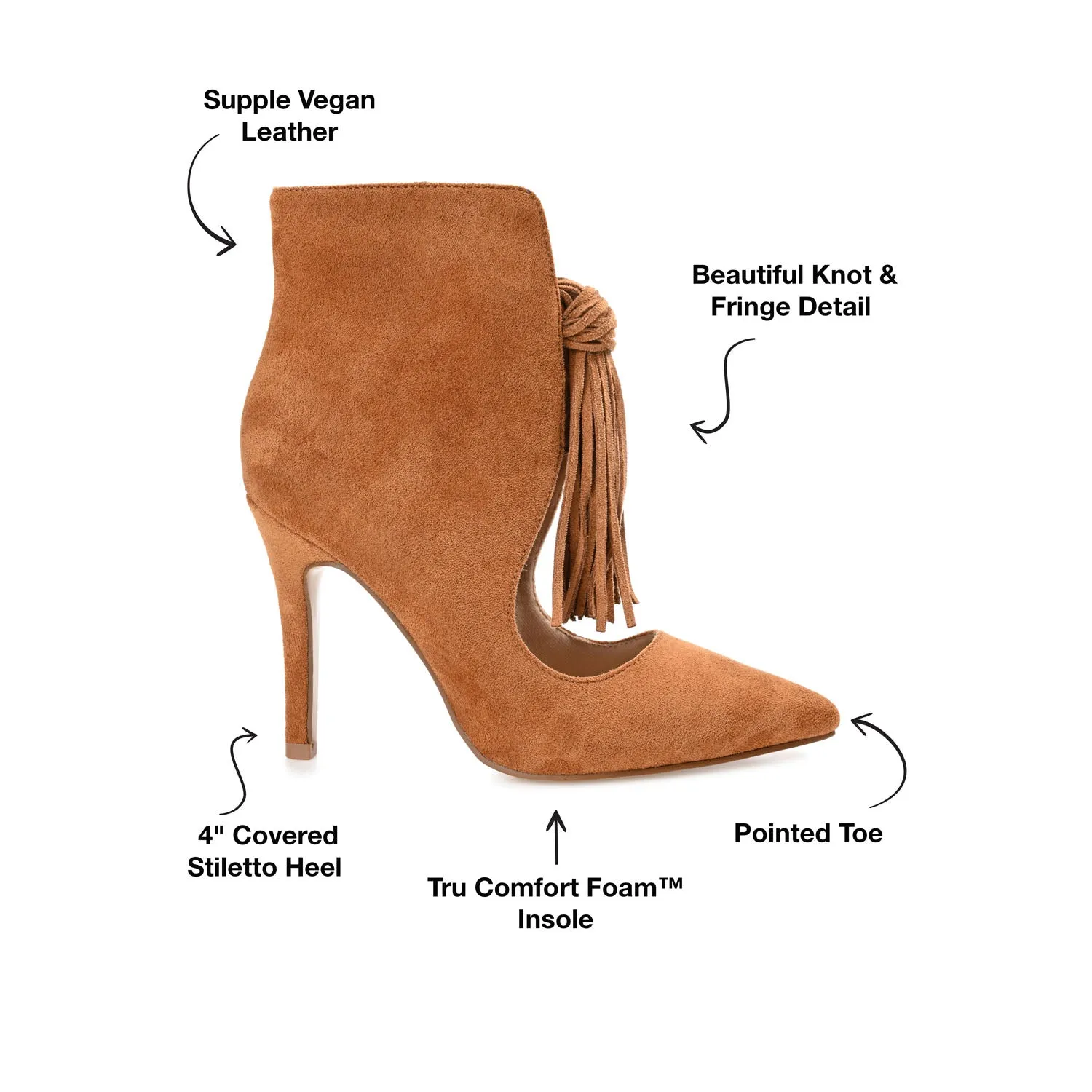 CAMERON HEELED BOOTIES IN FAUX SUEDE