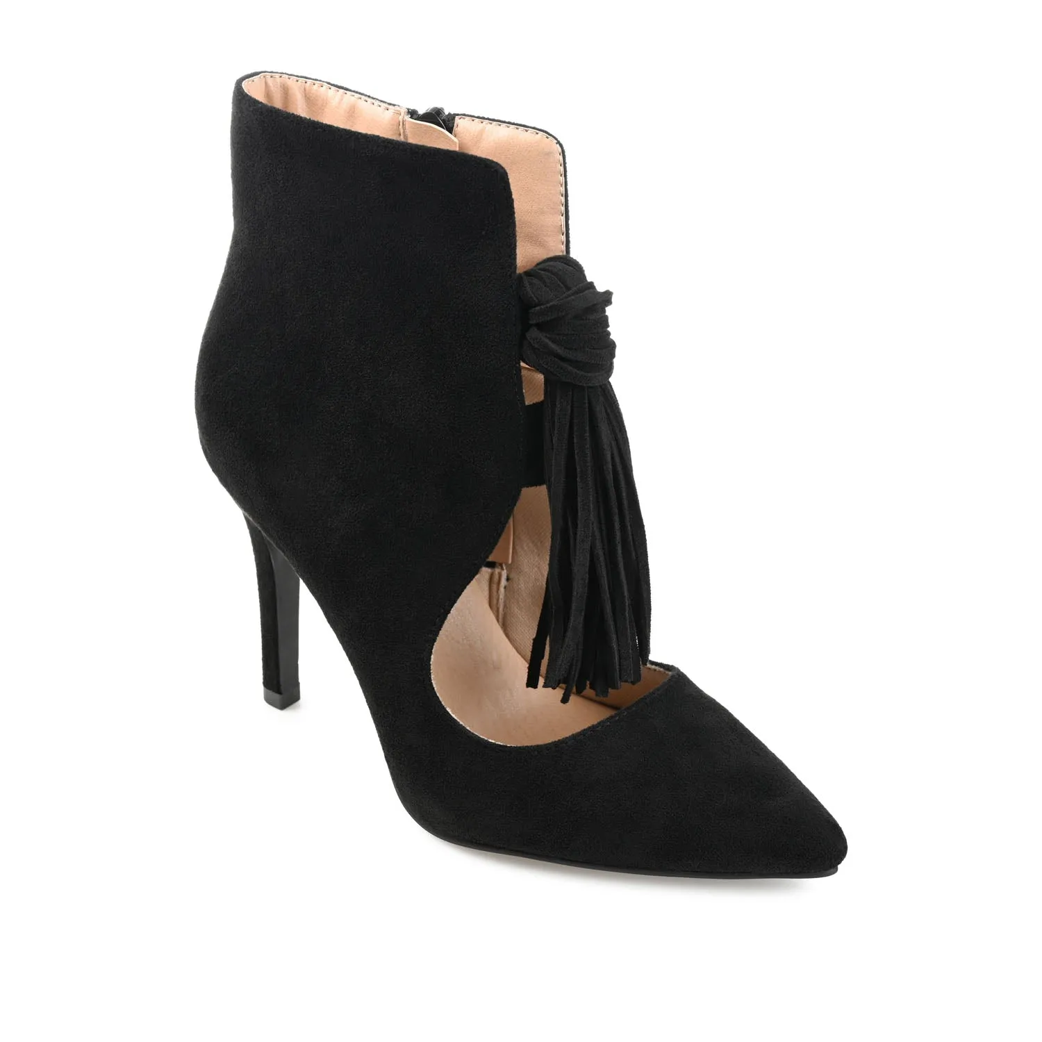 CAMERON HEELED BOOTIES IN FAUX SUEDE