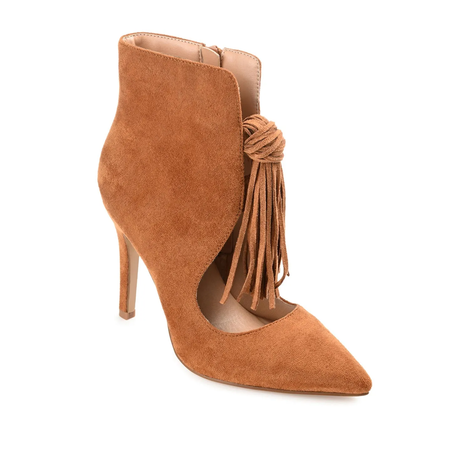 CAMERON HEELED BOOTIES IN FAUX SUEDE