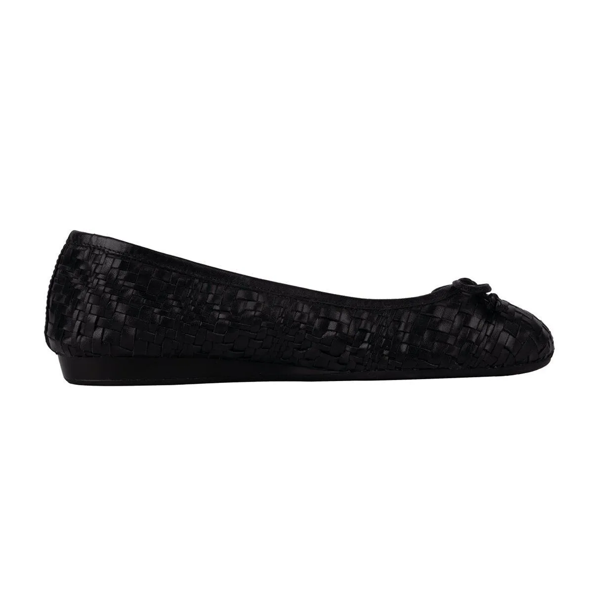 Cole Haan Genevieve Weave Ballerinas Leather Black Colour For Women