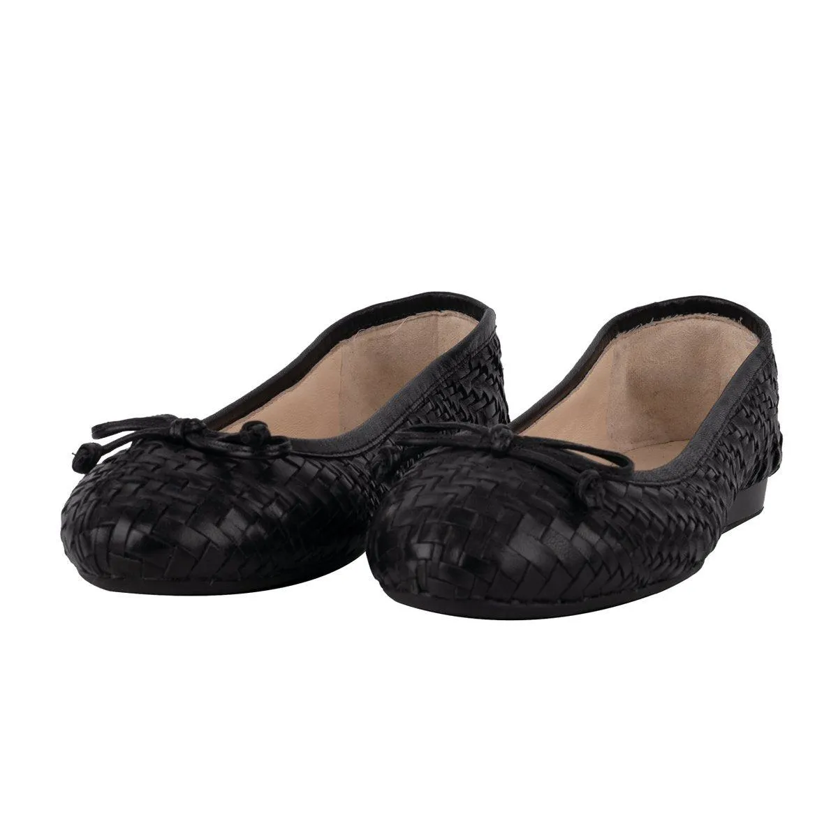 Cole Haan Genevieve Weave Ballerinas Leather Black Colour For Women