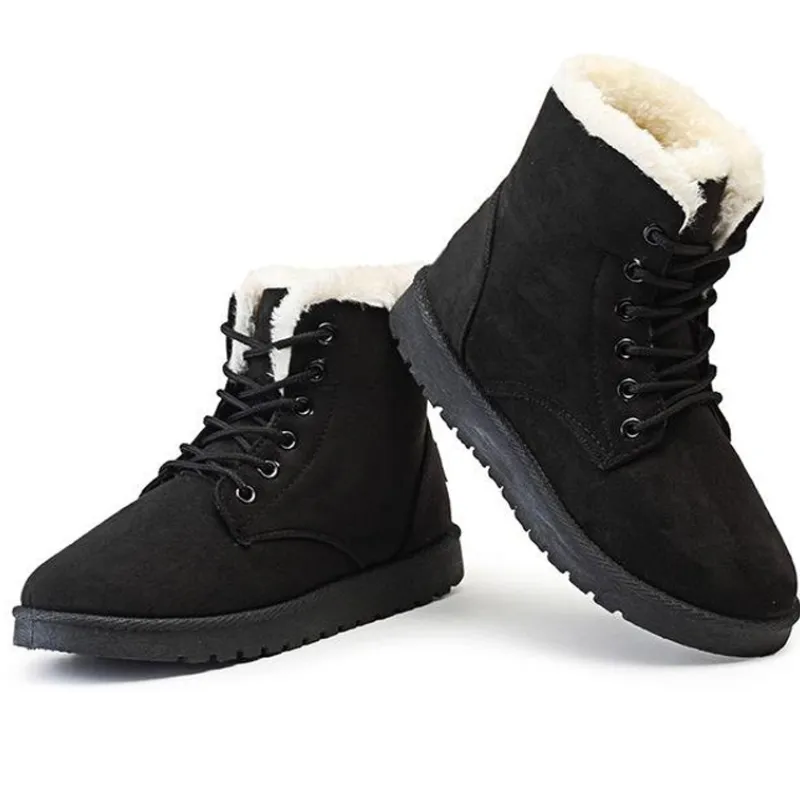 Cozy Winter Lace Up Boots