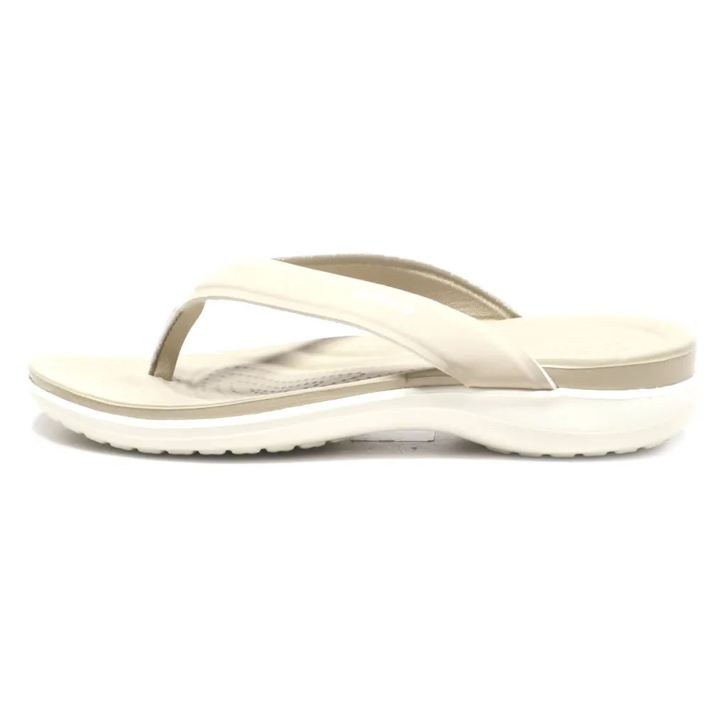 Crocs Capri V Sporty Flip Flops Fabric Beige Colour For Women