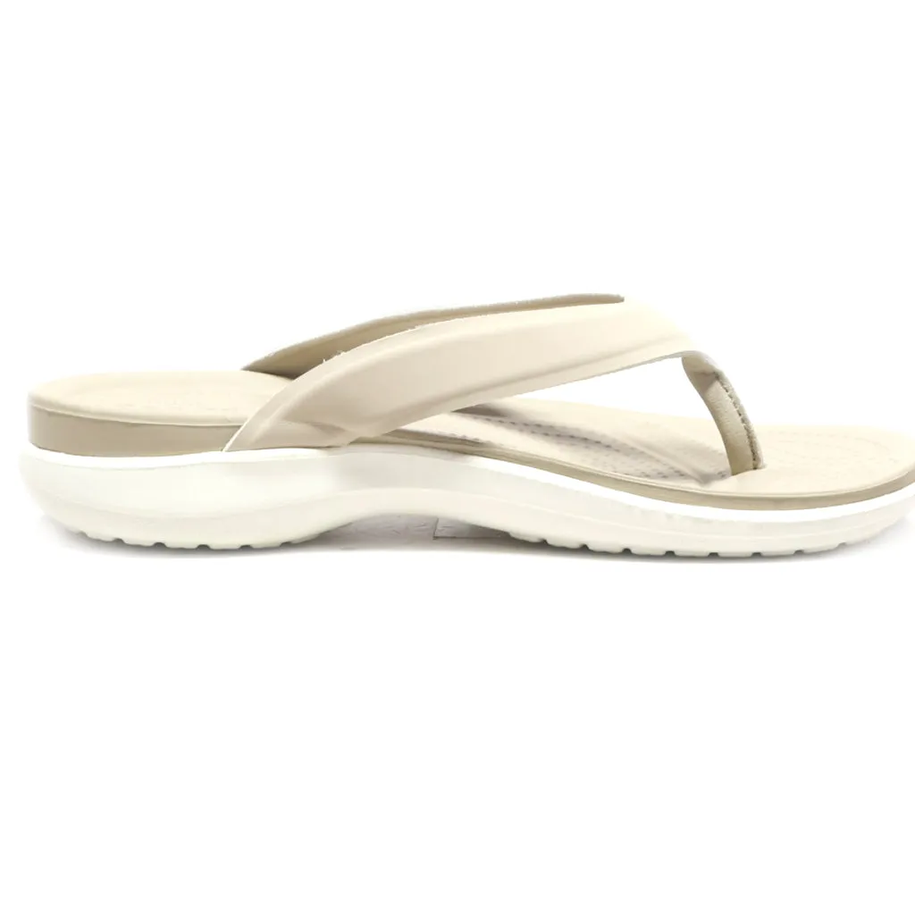 Crocs Capri V Sporty Flip Flops Fabric Beige Colour For Women