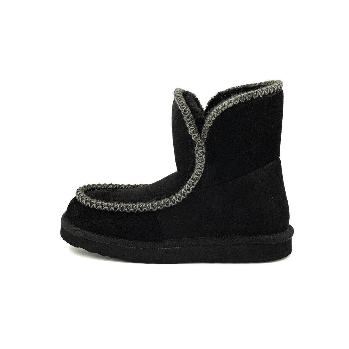 Crown Vintage Sylvesa Snow Boots Fabric Black Colour For Women