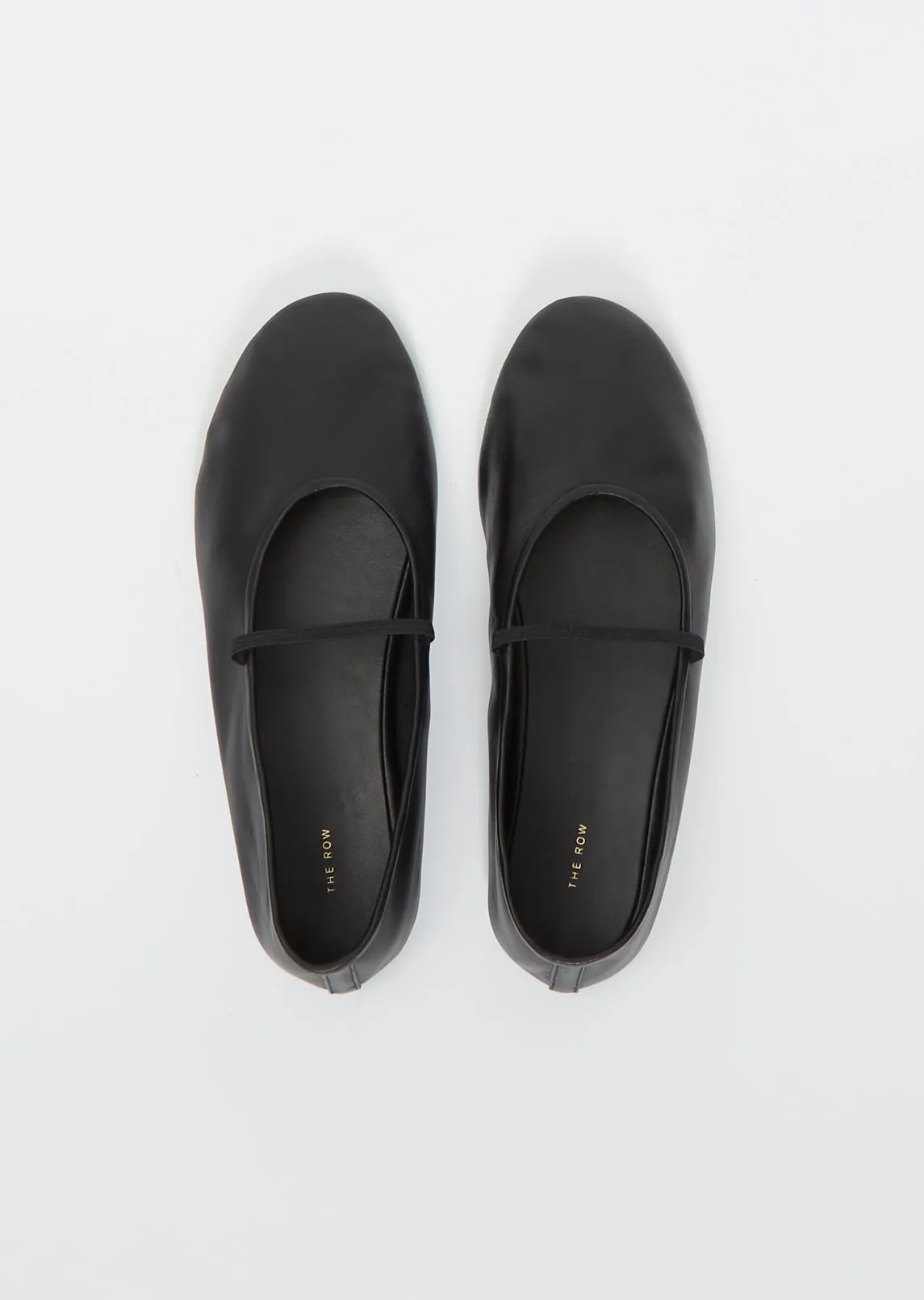 Elastic Ballet Flat — Black