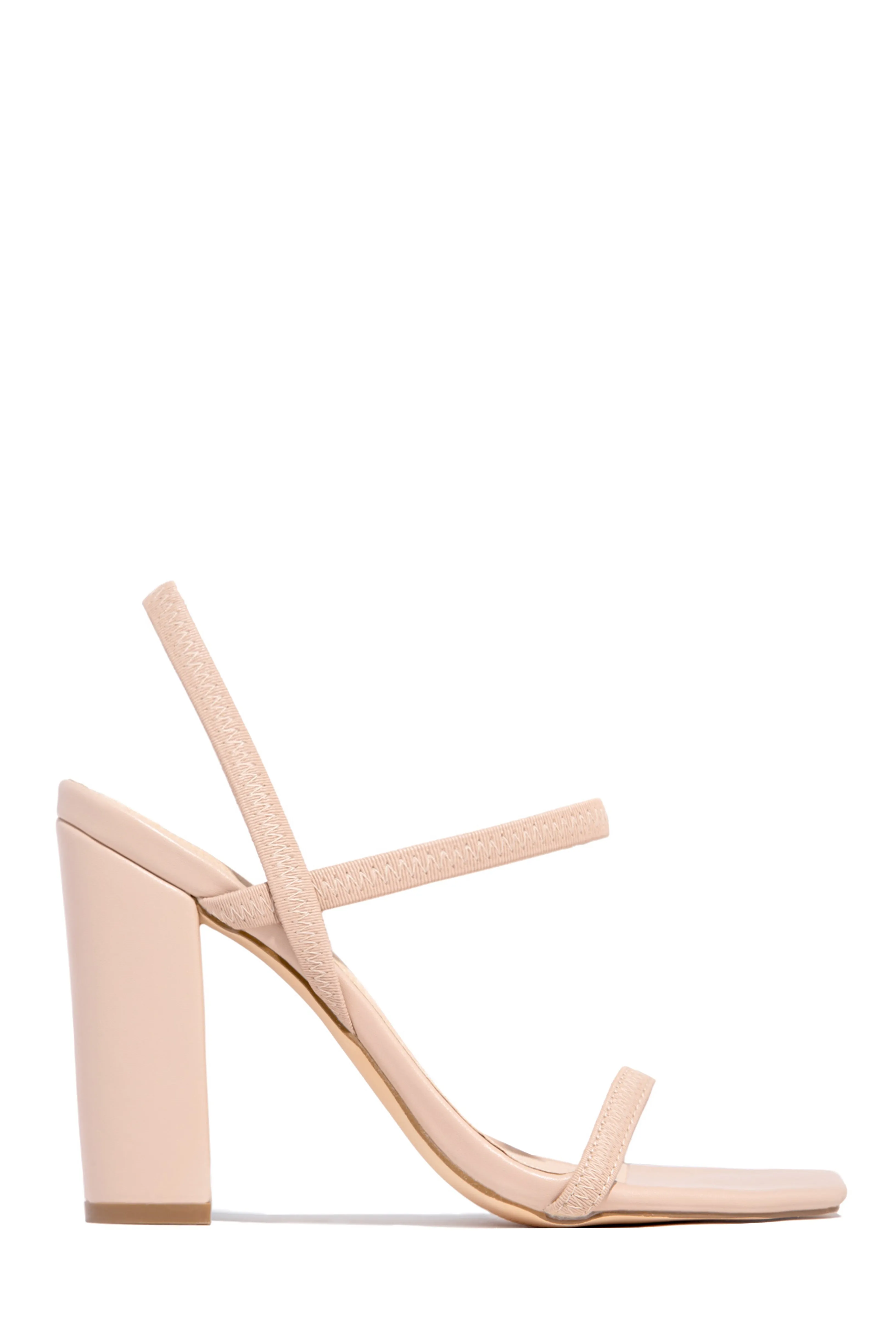 Emerie Slingback Block High Heels - Tan