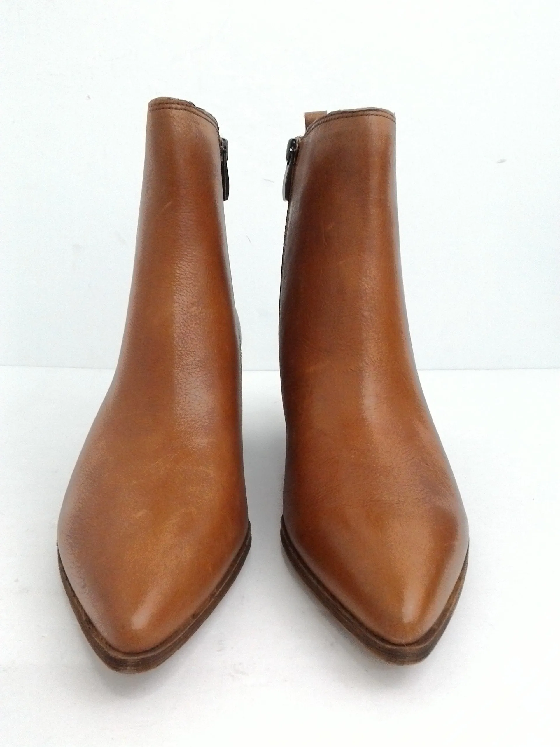 Franco Sarto Women's Brown Leather Booties Size 9 M