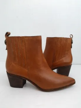 Franco Sarto Women's Brown Leather Booties Size 9 M