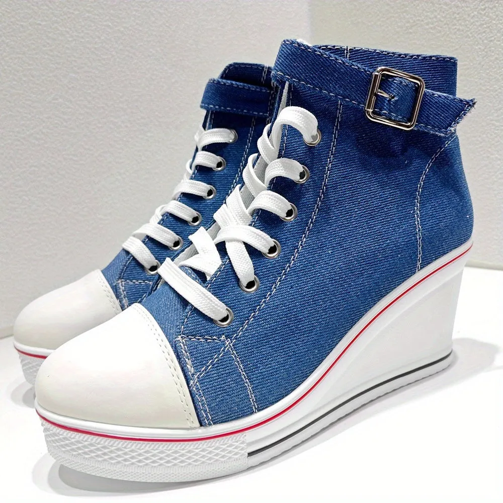 Funki Buys | Boots | Women's High Top Platform Wedge Sneaker