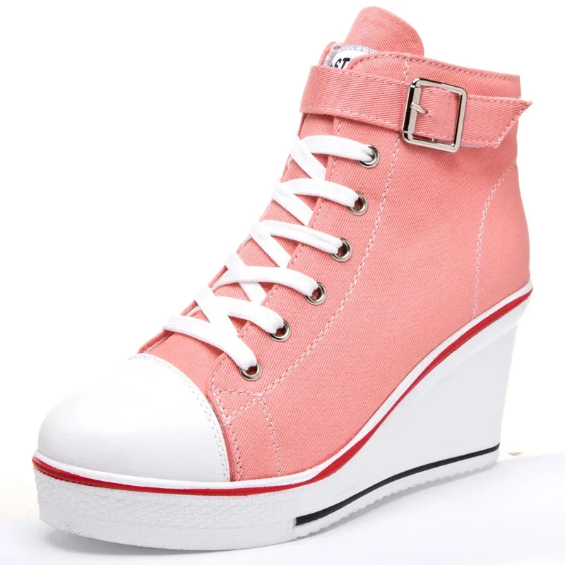 Funki Buys | Boots | Women's High Top Platform Wedge Sneaker