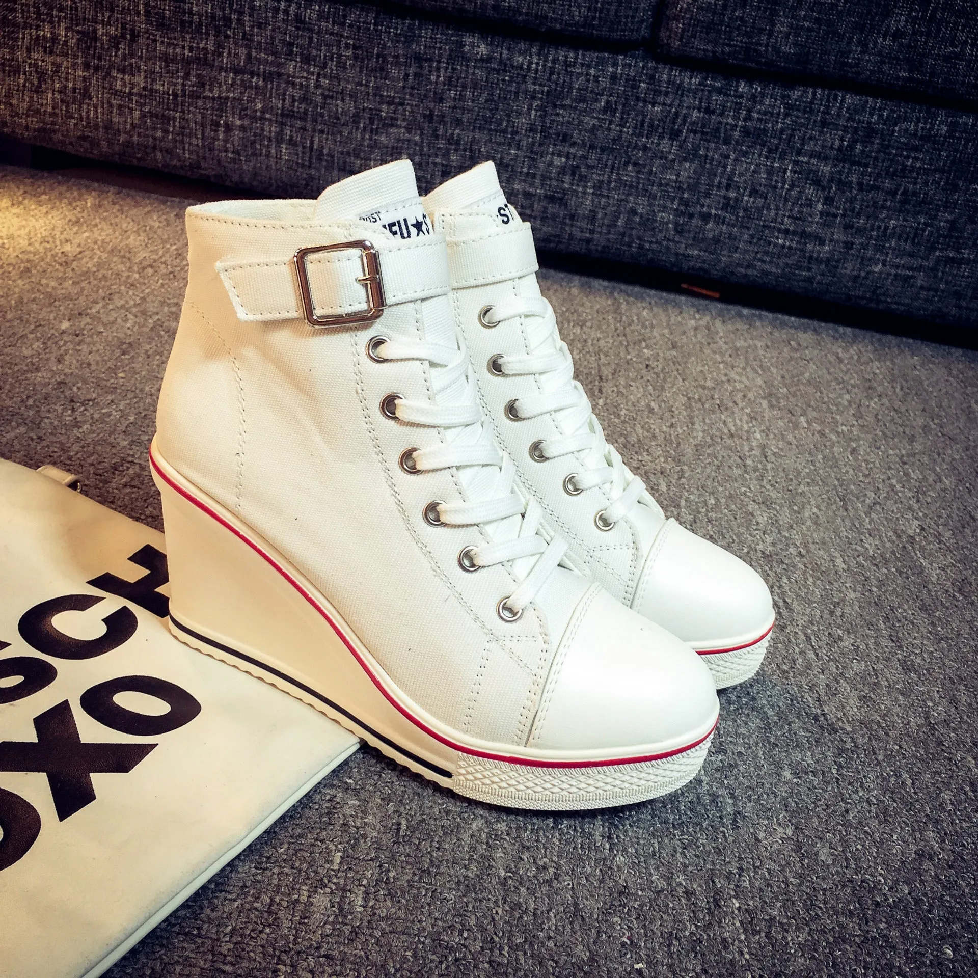 Funki Buys | Boots | Women's High Top Platform Wedge Sneaker