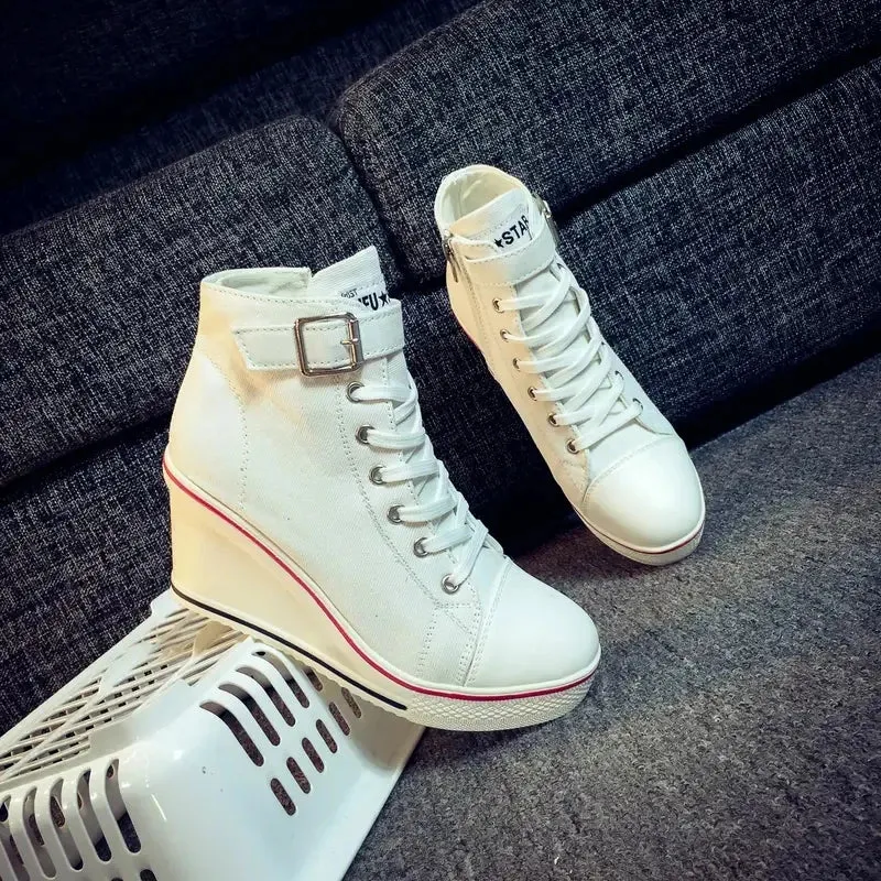 Funki Buys | Boots | Women's High Top Platform Wedge Sneaker