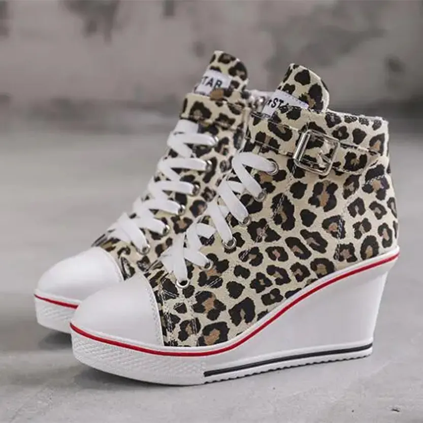 Funki Buys | Boots | Women's High Top Platform Wedge Sneaker