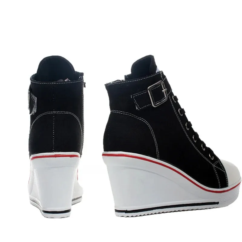 Funki Buys | Boots | Women's High Top Platform Wedge Sneaker