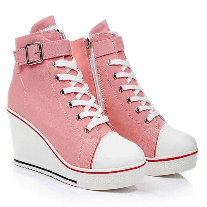 Funki Buys | Boots | Women's High Top Platform Wedge Sneaker