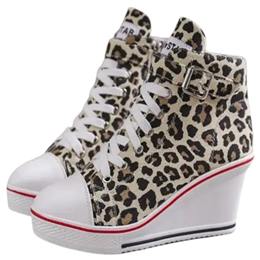 Funki Buys | Boots | Women's High Top Platform Wedge Sneaker