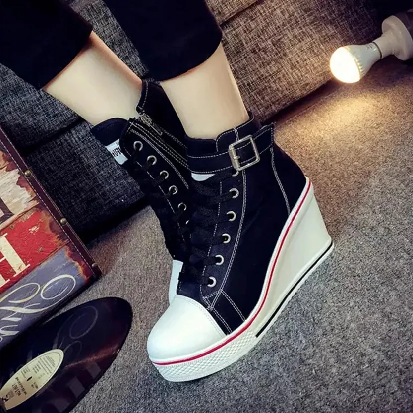 Funki Buys | Boots | Women's High Top Platform Wedge Sneaker