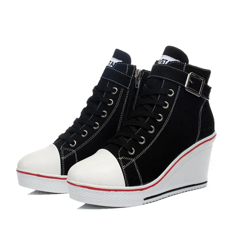 Funki Buys | Boots | Women's High Top Platform Wedge Sneaker