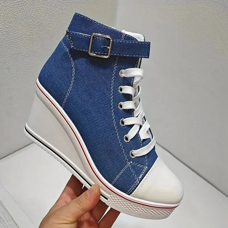 Funki Buys | Boots | Women's High Top Platform Wedge Sneaker