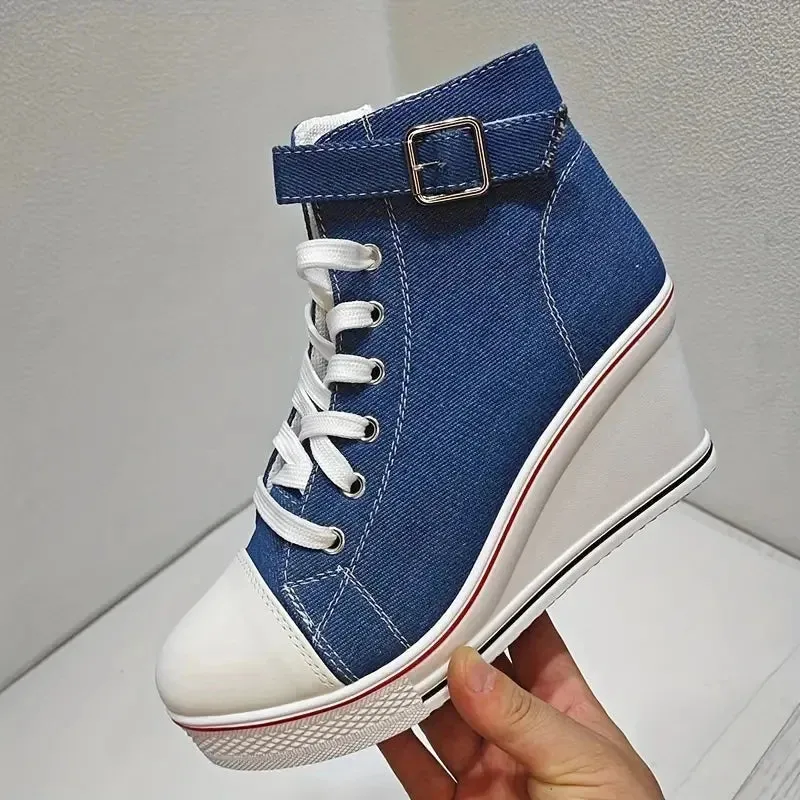 Funki Buys | Boots | Women's High Top Platform Wedge Sneaker