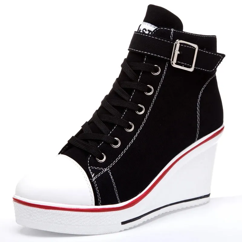 Funki Buys | Boots | Women's High Top Platform Wedge Sneaker