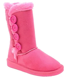 Fur-Lined Vegan Suede Snow Warm Winter Knee High Girl's Kids Boots