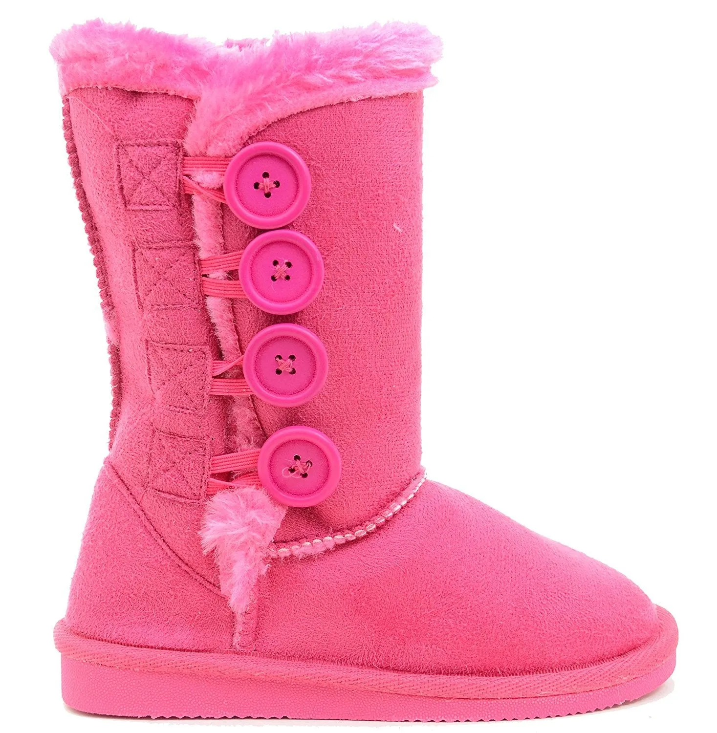 Fur-Lined Vegan Suede Snow Warm Winter Knee High Girl's Kids Boots