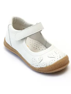 Girls White Leather Hook-And-Loop Strap Mary Janes 4 Baby-11 Kids