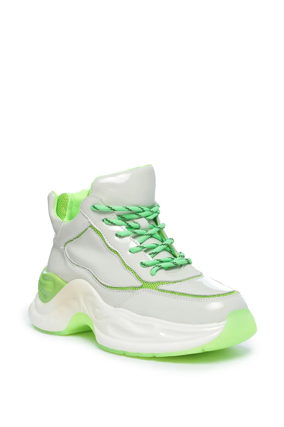 High-Top Chunky Sneakers - Neon Green